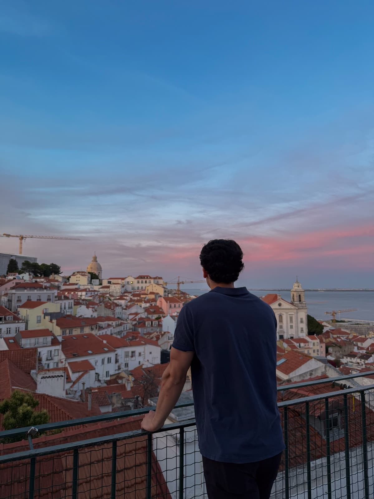 Watching the sunset over the Alfama rooftops, Lisbon